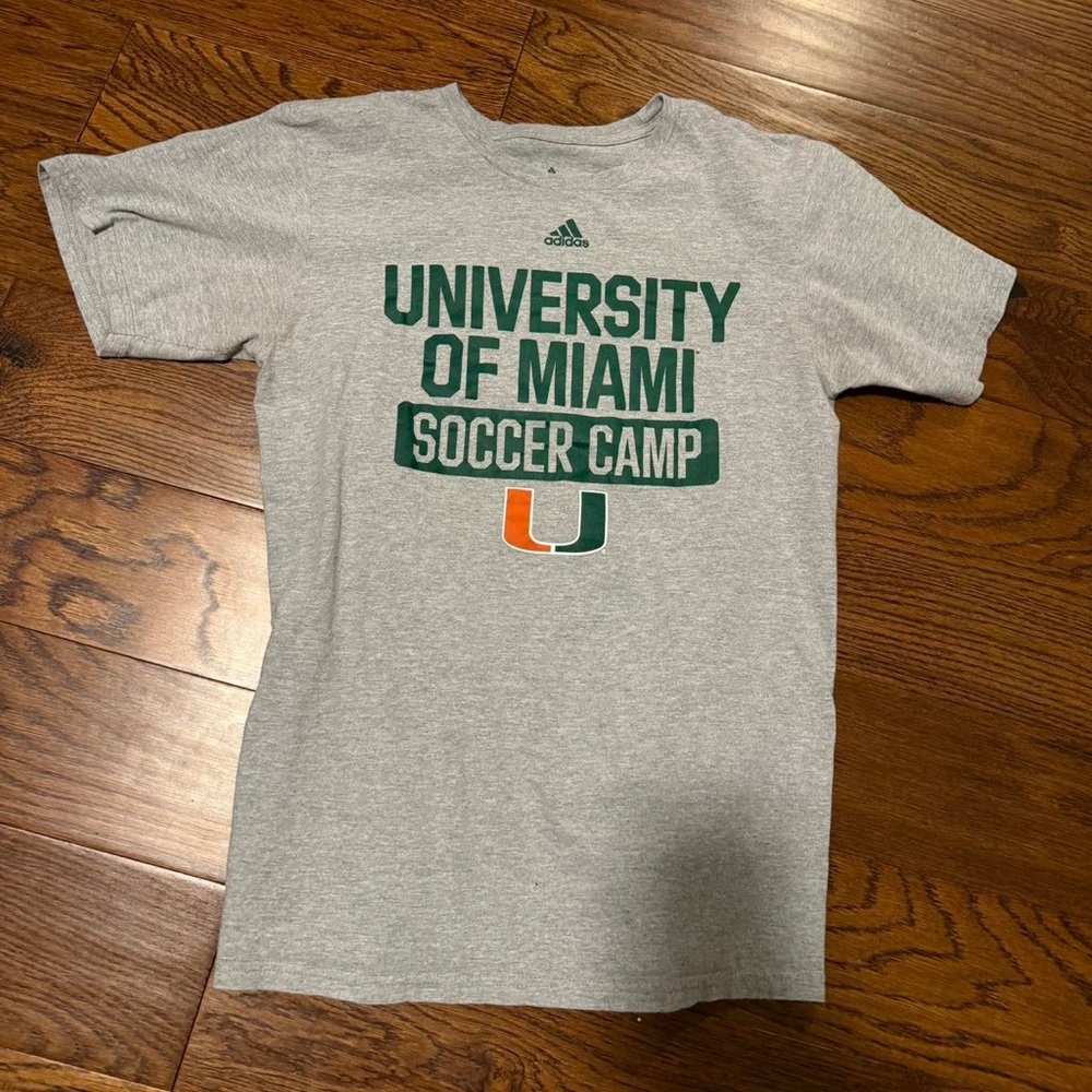 Adidas Gray University of Miami Soccer Camp Shirt